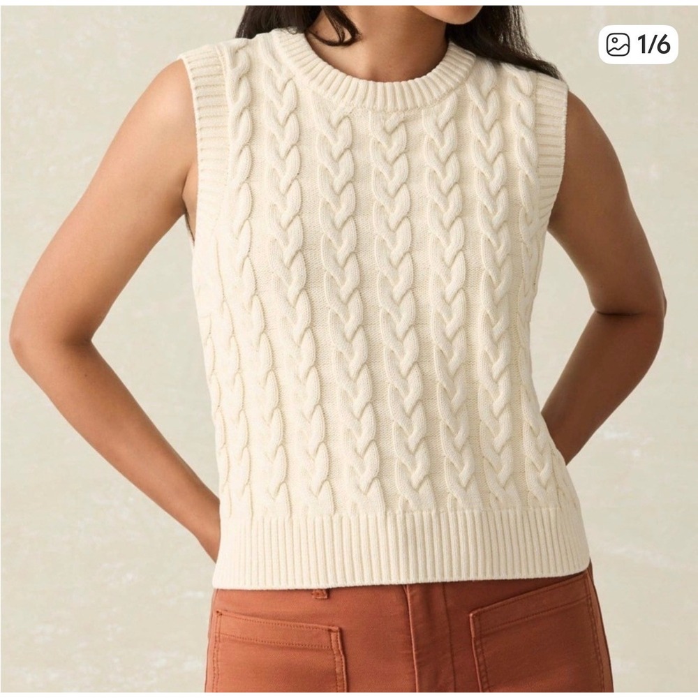 Faherty Sunwashed Sweater Vest Size Medium